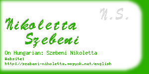 nikoletta szebeni business card